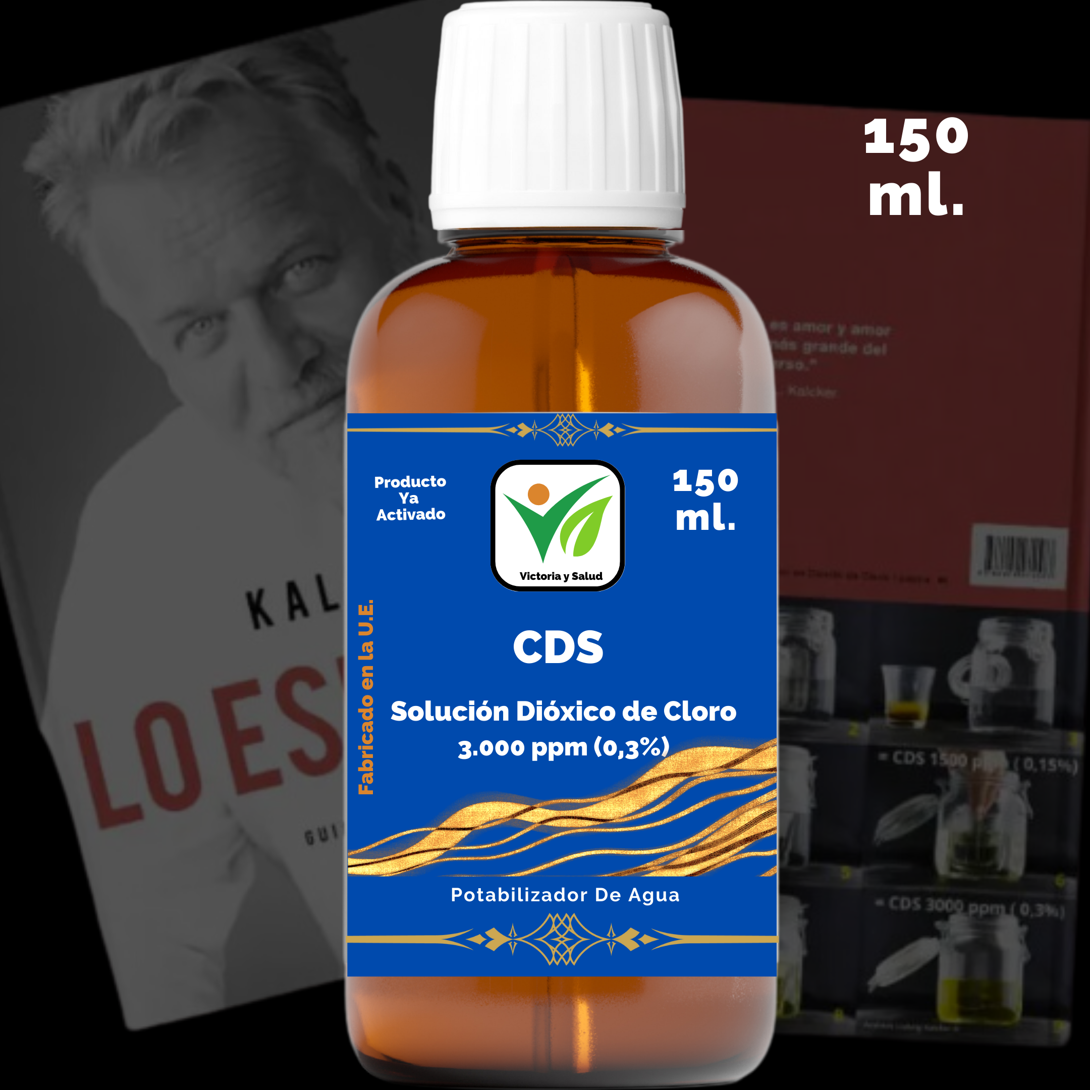 CDS Blue de Victoria y Salud de 150 ml. con libro de regalo de Andreas Kalcker
