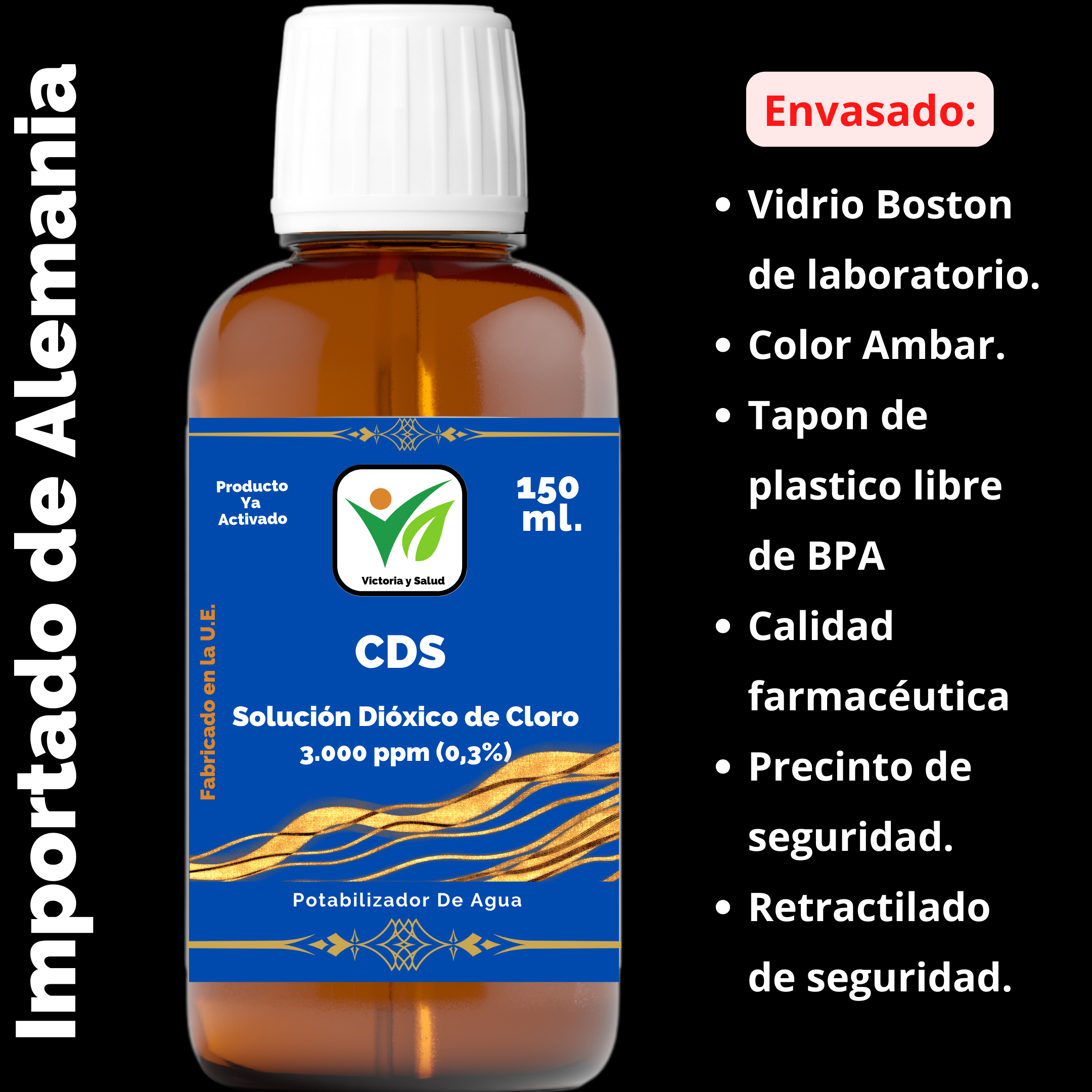 Envasado del CDS de 150 ml. de Victoria y Salud