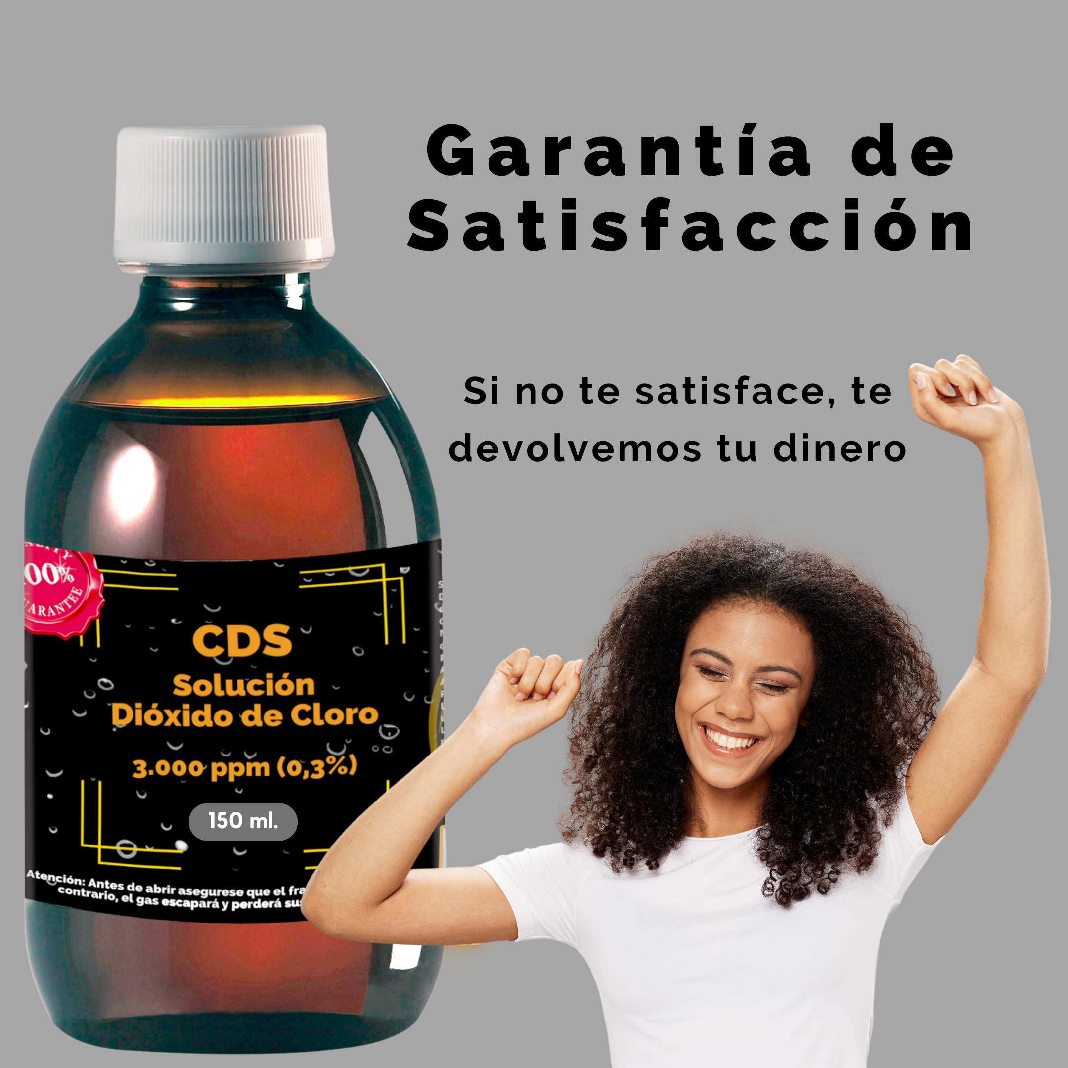 Chica feliz por la promoción del CDS 150 ml. Black edition de Victoria y Salud