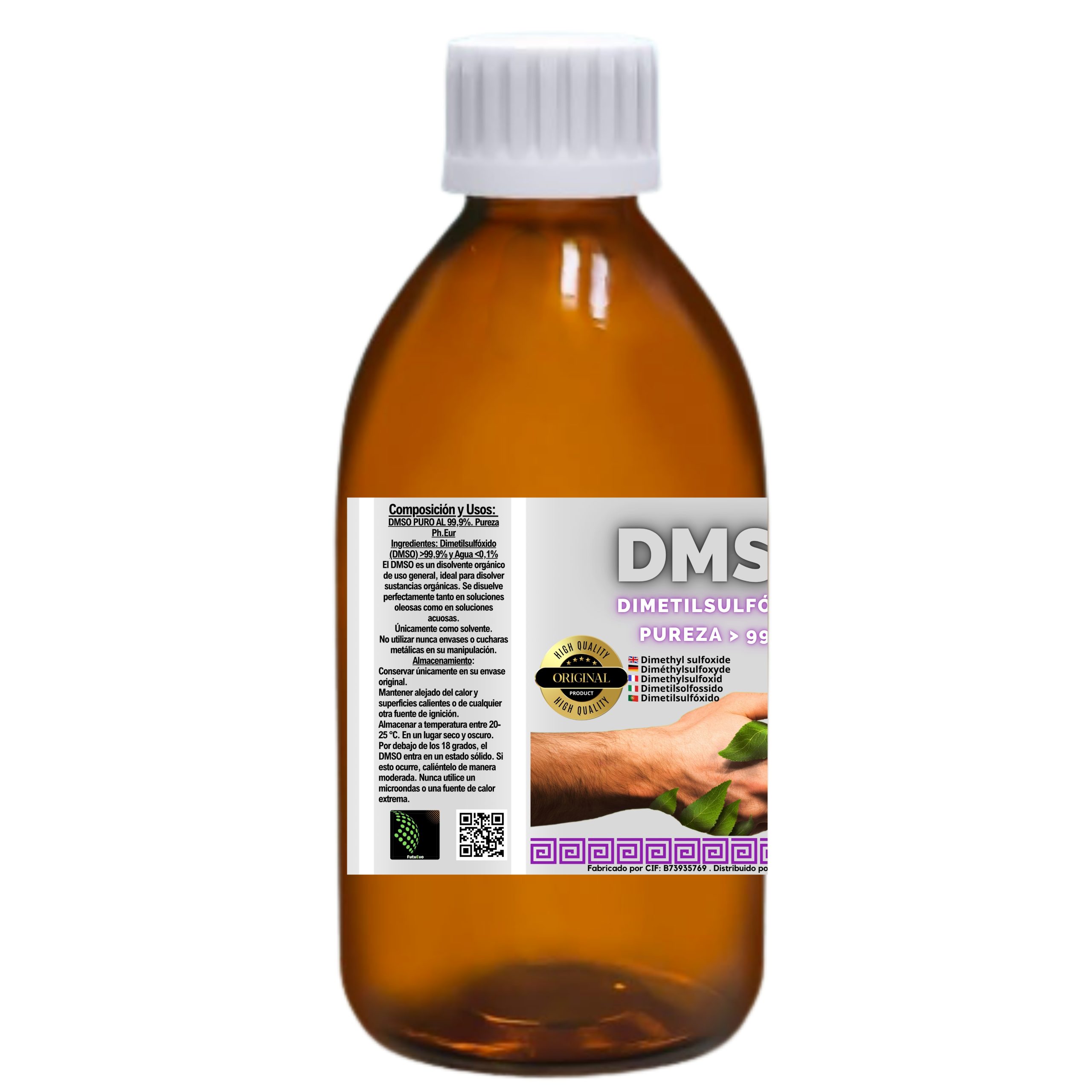 Lateral 1 de un frasco de DMSO