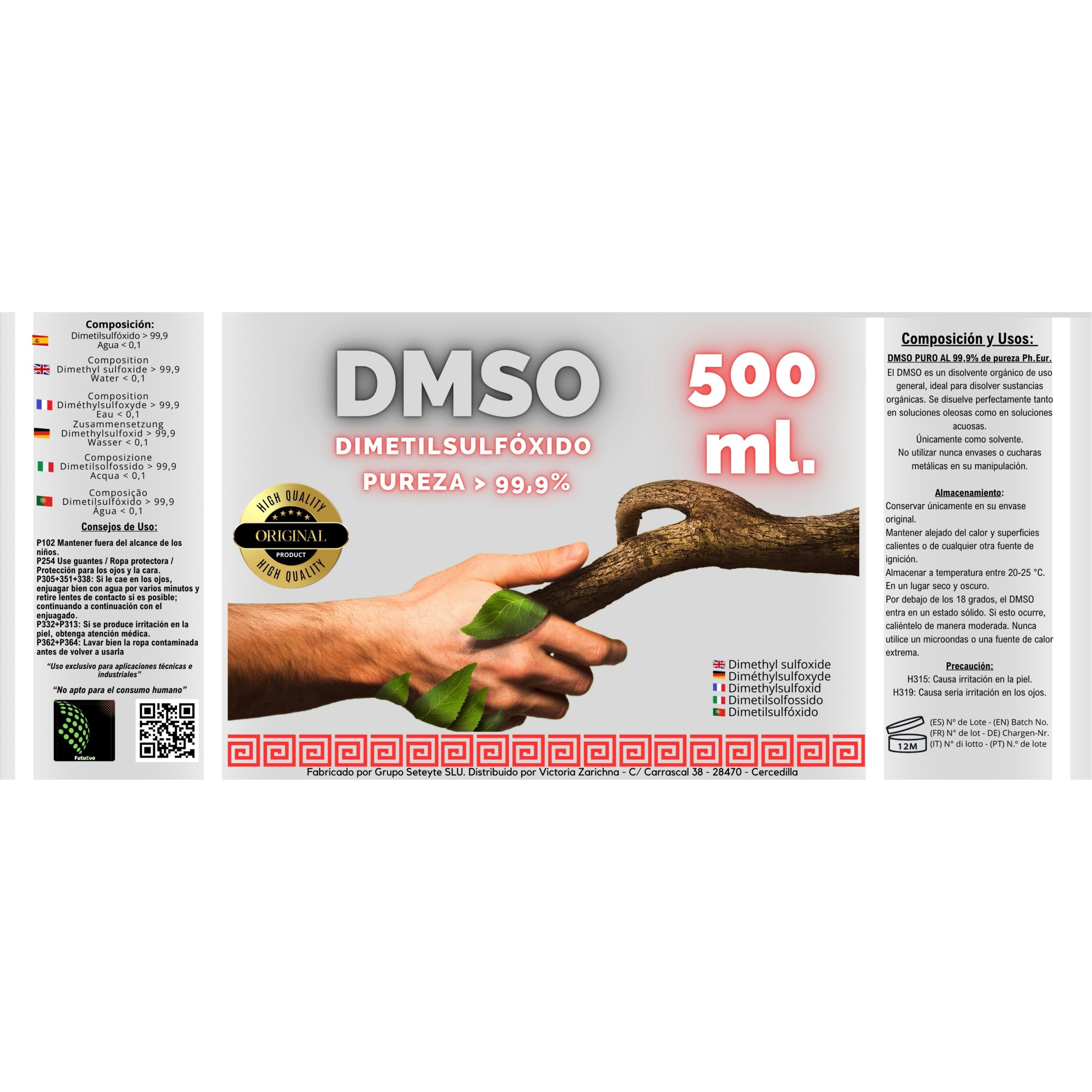 Etiqueta completa del DMSO 500 X 2